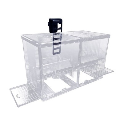Dual-Chamber Fish Tank Breeder Box, Isolation Hatchery Box for Fry, Guppy, Betta
