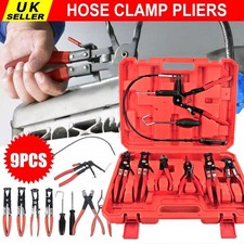Automotive Flexible Hose Clamp Clip Pliers Set Swivel Jaw Flat Angled Band Tool