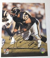 Junior Seau Auto Autograph 8x10 Photo Signed Chargers Legend NFL Logo 
