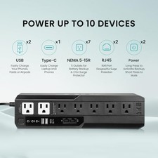 SKE SMART KEY ENERGY SKE VL425 425VA/240W UPS BATTERY BACKUP AND SURGE - BLACK