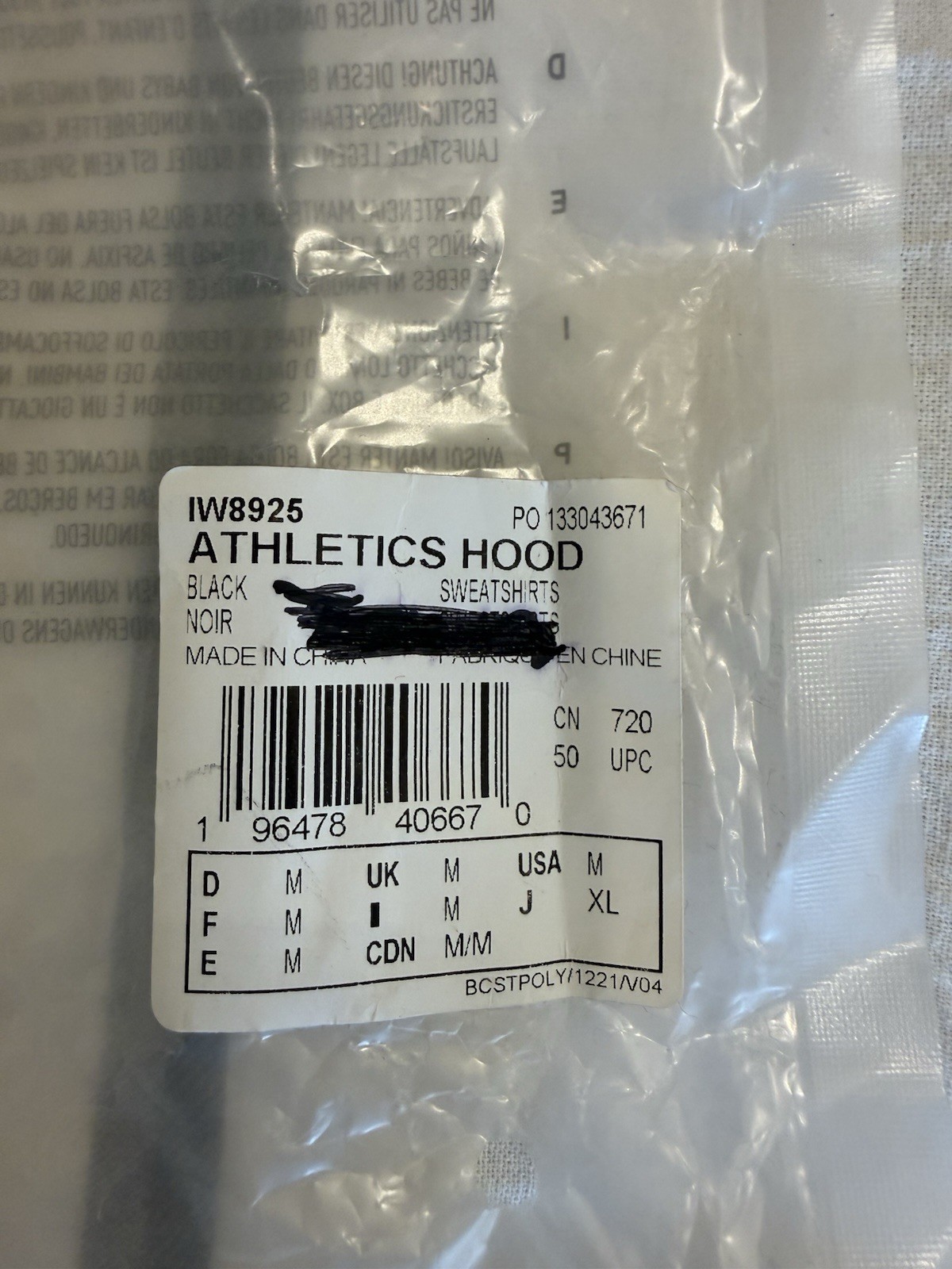 adidas Fear of God Athletics Fleece Hooded Logo Black Pullover Hoodie Men's M thumbnail 8