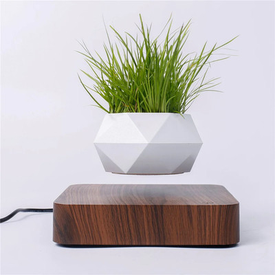 New Magnetic Levitation Floating Plant Pot Levitating Air Bonsai Pot Rotation Fl