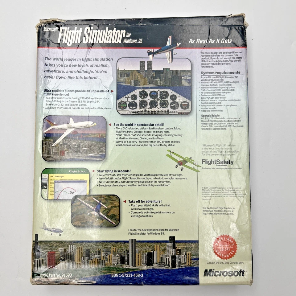 Microsoft Flight Simulator For Windows 95 Rated Kids To Adults CD-ROM - Image 2 of 3