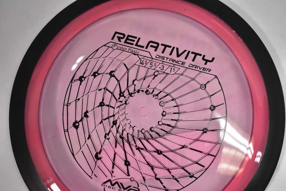 MVP Relativity Distance Driver Disc Golf 170-175g Proton Plastic Pink Black Rim - Image 2 of 4