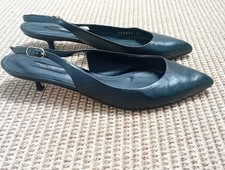 Dolce & Gabbana Black Leather Slingback Kitten Heels UK 4.5