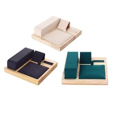 Bamboo Wooden Jewelry Display Stand Box Necklace Rings Earrings Holder
