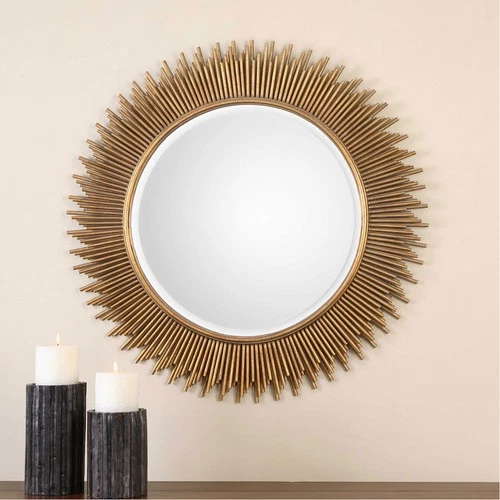 Uttermost 08137 Marlo 36 X 36 inch Gold Round Mirror - Picture 2 of 2