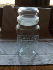 Vintage Planters Mr Peanut Clear Glass Jar W/Lid  75th Anniversary 1981 No Chips