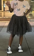 H M Tulle Skirt - Black/glittery - Kids Size: 5T/6 Excellent pre-owed
