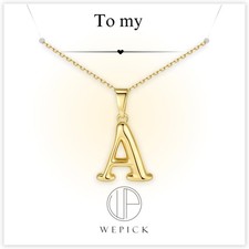 Initial letter charm necklace personalized jewelry gift