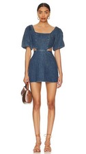 Show Me Your Mumu City Cut Out Denim Dress Mini Medium Deep End
