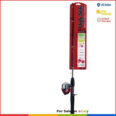 Spincast Fishing Rod Reel Combo 5ft Light Power 2-Piece Casting Kit with Tackle