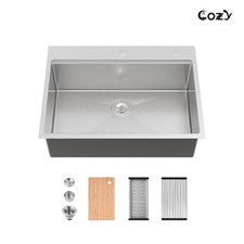 Cozy Drop-in or undermount 30-in x 22-in Stainless Steel Single Bowl Kitchen Sin