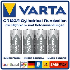 4x VARTA CR123A Lithium Rundzelle 3V Spezialbatterien f&uuml;r h&ouml;chste Leistung