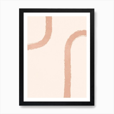 Abstrakter Pinselstrich 1 in Champagn gerahmtes Wandbild Poster Leinwanddruck Bild