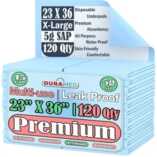 Chucks Pads Disposable [120-Pads] - 23” X 36” Adult 23 X 36" [120 Pads] 