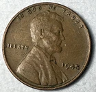 1945 Lincoln wheat Cent no mint mark BN color VF condition 3.1G Free Shipping!