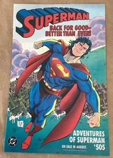 Superman 1993 Print Ad promo art DC House Ad comic book series Grummett illus