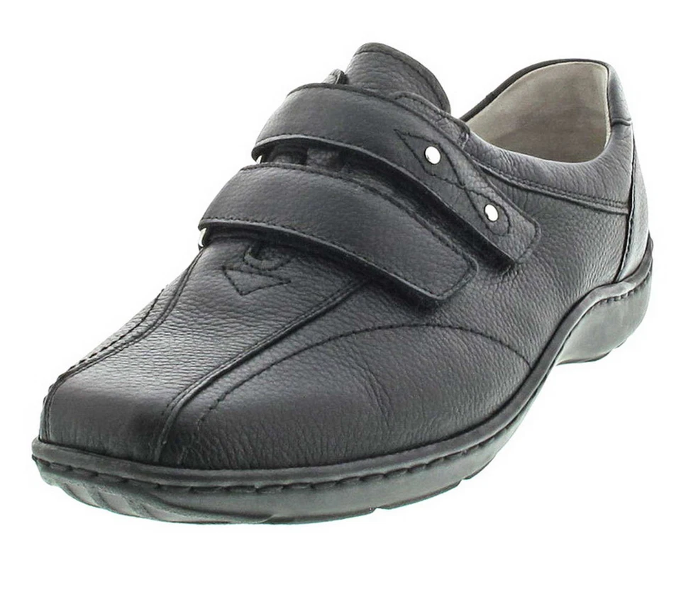 Bequemer Slipper Waldläufer Henni 496301-001 PRO AKTIV Schwarz Leder EUR 42