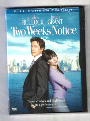 SEALED NEW DVD: TWO WEEKS NOTICE, Sandra Bullock Hugh Grant PG-13 Full-Screen Ed