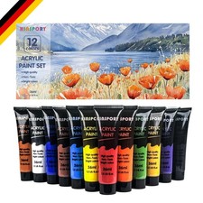 Acrylfarben Set 12x36ml  & Sicher für Leinwand, Holz, Stoff