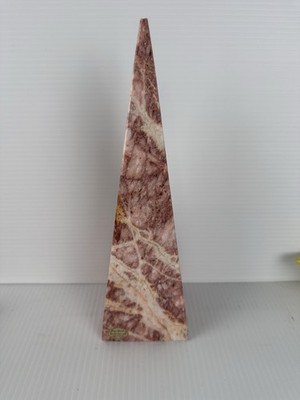Vintage Mexican Onyx Obelisk Pink Salmon Marble  Vein Regency Style Decor MCM 9 