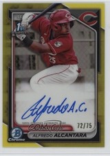 2024 Bowman Chrome Prospect Yellow Refractor 72/75 Alfredo Alcantara Auto 19n6