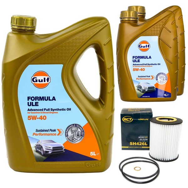 MotoröL Set Gulf Formula ULE 5W-40 7 Liter + ÖLfilter FüR BMW 3Er Cabriolet 5Er-image