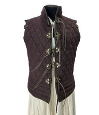 Men  s Medieval Brown Quilted Gambeson Vest   Sleeveless Padded LARP Armor.