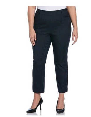 Rafaella Women s Stretch Curvy Fit  Pants Black 22W Plus Size Work Belt Loops 
