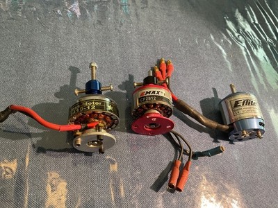 3 ea. used motors: EFlite EFLM7210, Brushless Motor BM 2410-12, EMAX CF-2812
