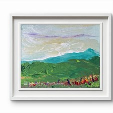 BLESSED#1396 Wyoming Mountain Flowers  Hidden Hearts 8 x10 Original Canvas Board