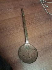 Ancien Ecumoir Cuivre Artisanal 42,5 Cm ac 12