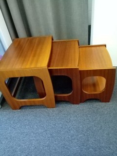mid century Teak venner nest of tables