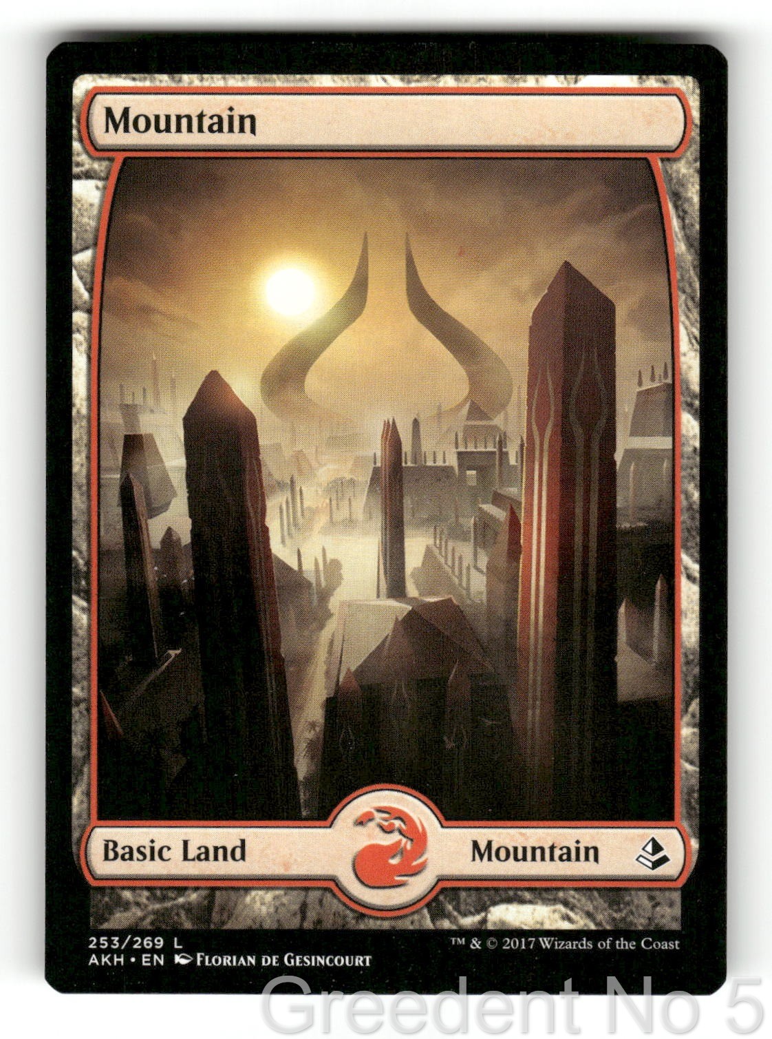 Mountain (253) - Full Art 253 Land Amonkhet Magic: The Gathering Lightly Played