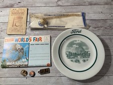 ORIGINAL 1939 1964 NEW YORK WORLDS FAIR LOT PLATE PINS ETC