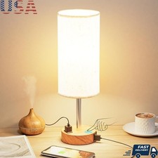 Touch Control Bedside Lamp W/ USB USB-C Ports LED Bulb Included Bedroom