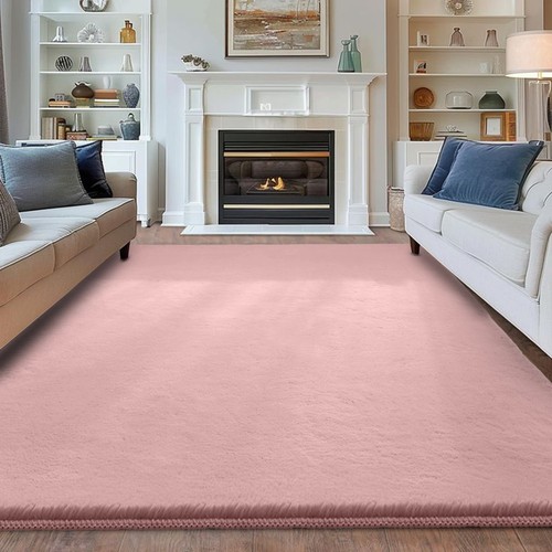 Rabbit Fuax Fur Rugs Non Slip Fluffy Rug Bedroom Living Room Kitchen Carpet Mats - Picture 69 of 78