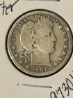 1907-D Barber Quarter