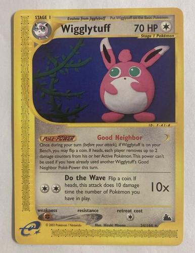 Wigglytuff E-Reader Skyridge Rare 34/144 Non-Holo