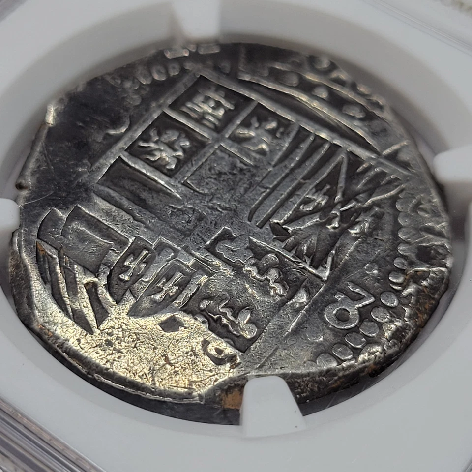 1629 Cob 8 Reales Potosi Bolivia NGC XF Great Detail Flat Top 8 Scarce *K1040 - Image 4 of 4