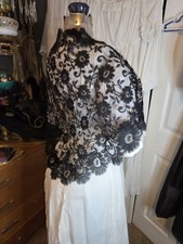 Turn Of The Century Black Lace Chantilly Piano Shawl