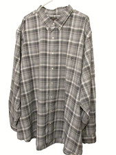 Polo Ralph Lauren Mens 4XB Performance Oxford Shirt Grey Plaid w/ Pony