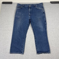 VTG Wrangler Jeans Men  s 42x30 Dark Blue Denim 39902PW Western Country