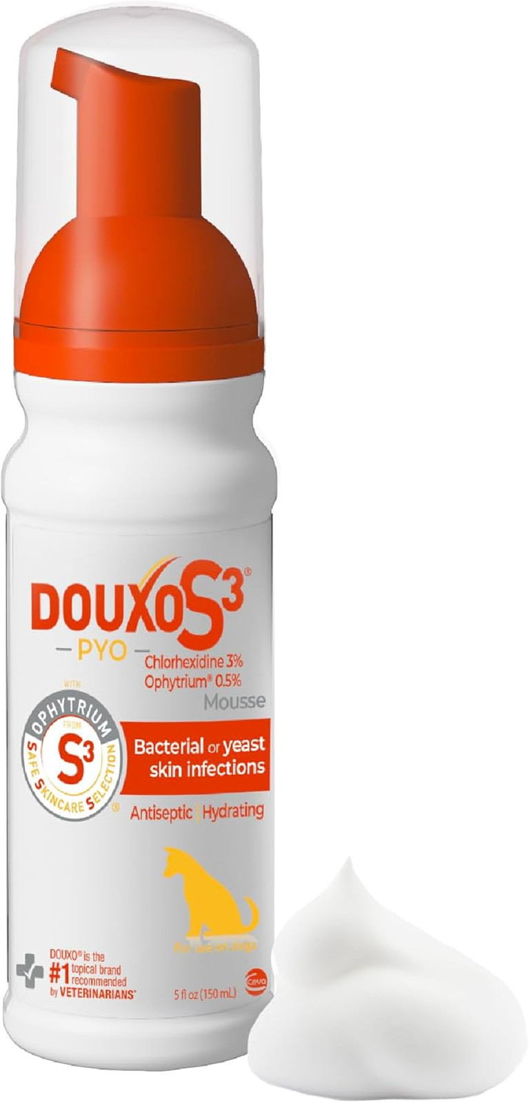 Pyo Mousse, Contains 3% Chlorhexidine & 0.5% Ophytrium, Anti