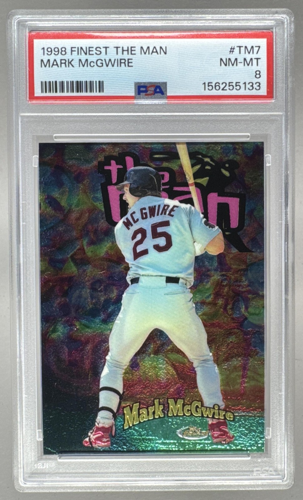 Mark McGwire 1998 Topps Finest #TM7 The Man 457/500 PSA 8