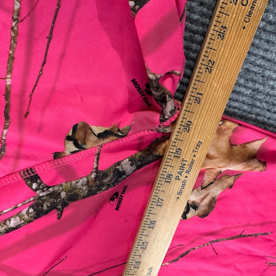 Mossy Oak Girls L 12/14 Pink Camo 1/4 Zip Pullover Hunting Outdoor Hoodie Top - Image 4 of 4