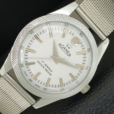 SWISS VINTAGE HANDAUFZUG HERREN REFURBISHED WHITE COLOR DIAL UHR a707158-2