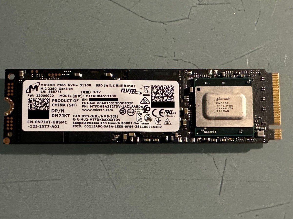 2400 Ssd Micron Ssd 512gb Micron 2210 MTFDHBA512QFD Includes Heat-Sink