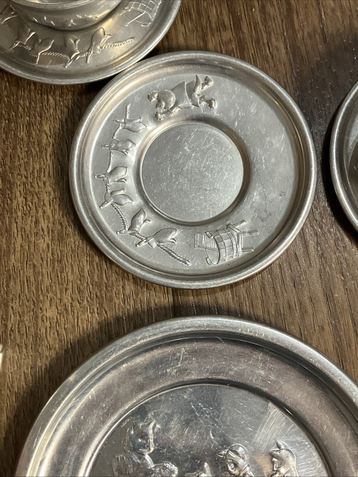 Vintage Little Bo Peep Child Toy 6 Person Aluminum Tea & Dinner Sets 37 Pieces